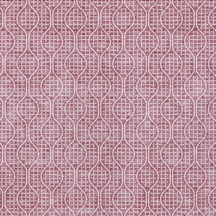 5' X 8' Blush And Ivory Geometric Washable Indoor Outdoor Area Rug