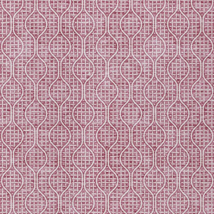 8' X 10' Blush And Ivory Geometric Washable Indoor Outdoor Area Rug