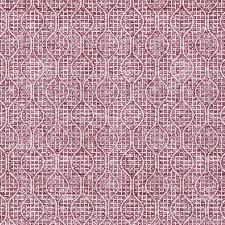9' X 12' Blush And Ivory Geometric Washable Indoor Outdoor Area Rug