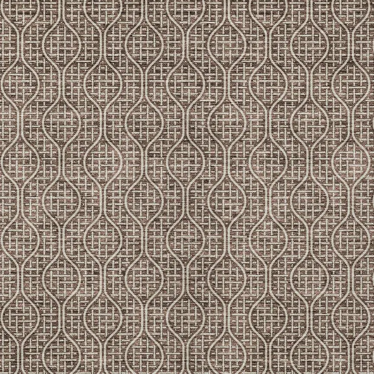 5' X 8' Brown And Beige Geometric Washable Indoor Outdoor Area Rug