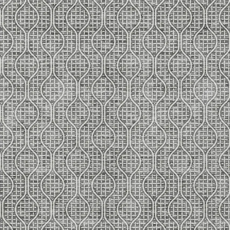 3' X 5' Gray And Ivory Geometric Washable Indoor Outdoor Area Rug