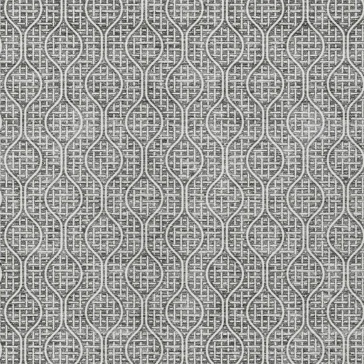 8' X 10' Gray And Ivory Geometric Washable Indoor Outdoor Area Rug