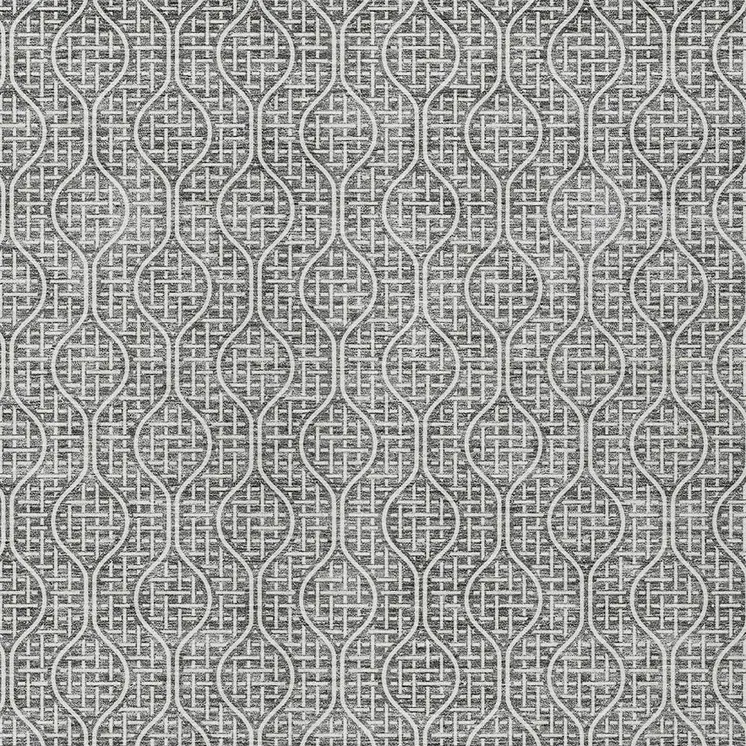 10' X 14' Gray And Ivory Geometric Washable Indoor Outdoor Area Rug