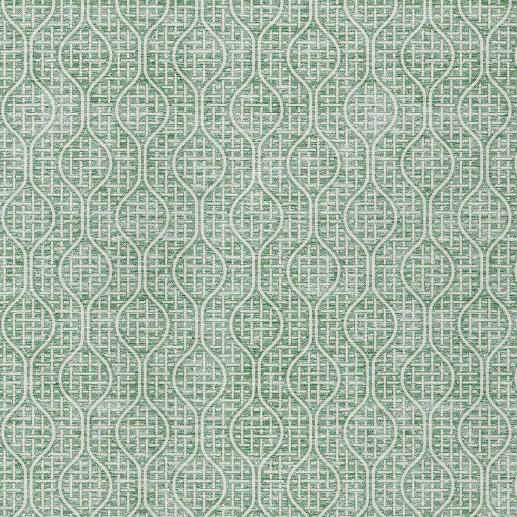 3' X 5' Sage And Gray Geometric Washable Indoor Outdoor Area Rug