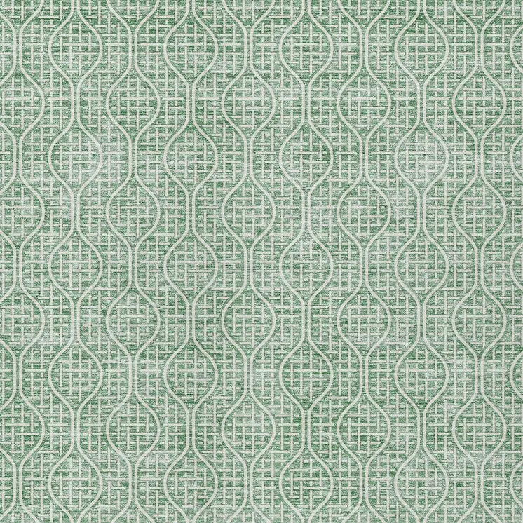 5' X 8' Sage And Gray Geometric Washable Indoor Outdoor Area Rug
