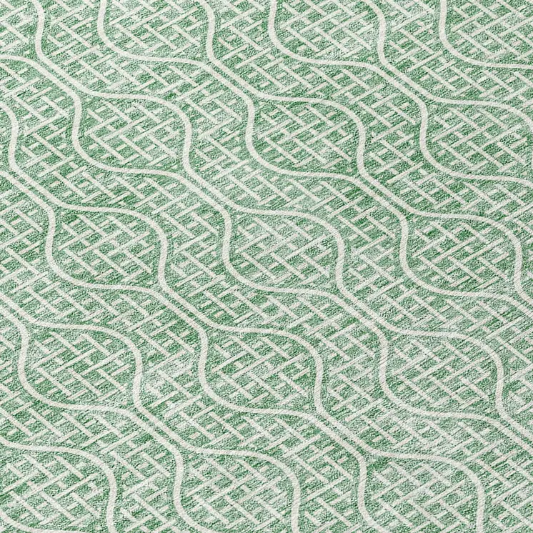 8' Sage And Gray Round Geometric Washable Indoor Outdoor Area Rug