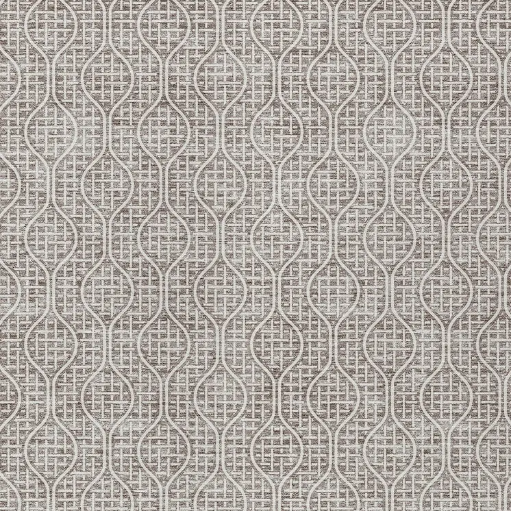 5' X 8' Taupe And Beige Geometric Washable Indoor Outdoor Area Rug