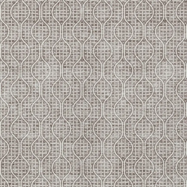 9' X 12' Taupe And Beige Geometric Washable Indoor Outdoor Area Rug