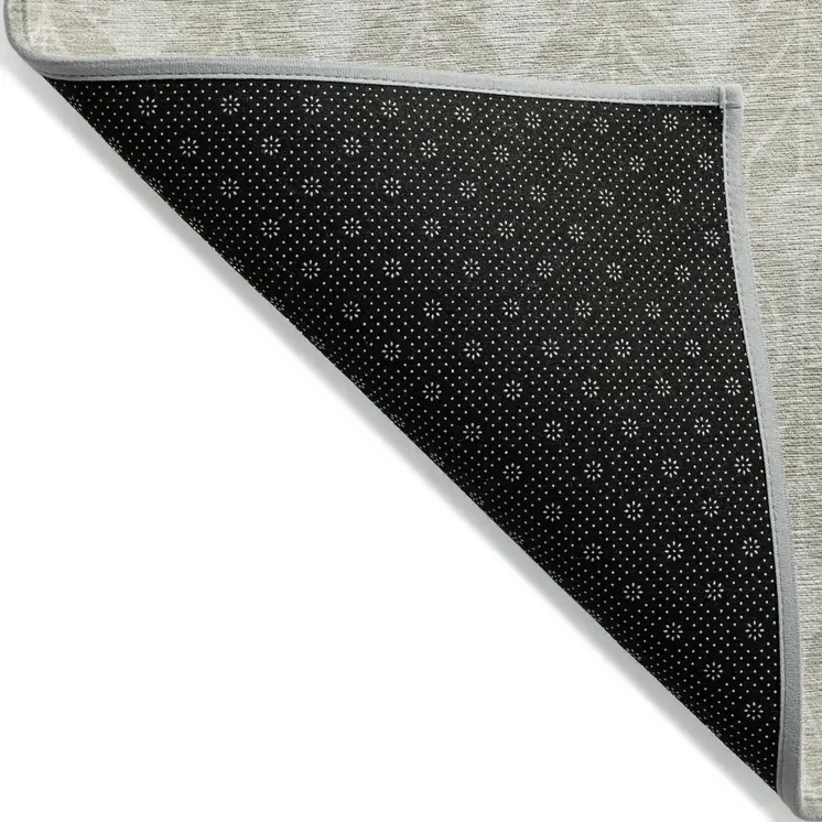 5' X 8' Beige And Ivory Geometric Washable Indoor Outdoor Area Rug