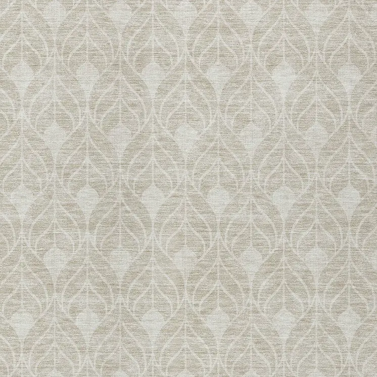 5' X 8' Beige And Ivory Geometric Washable Indoor Outdoor Area Rug