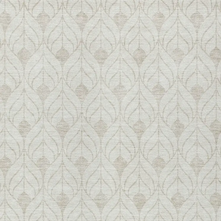 3' X 5' Ivory And Beige Geometric Washable Indoor Outdoor Area Rug