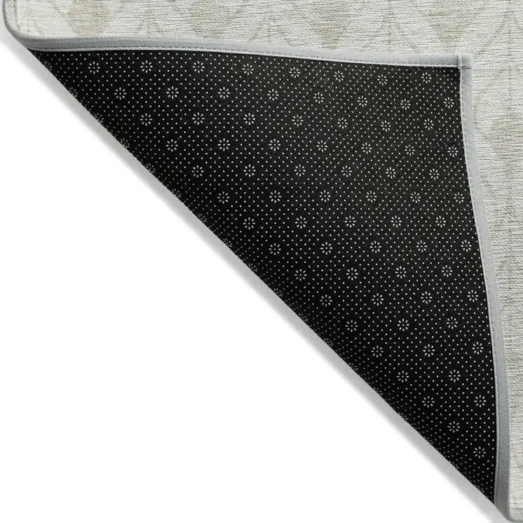 8' X 10' Ivory And Beige Geometric Washable Indoor Outdoor Area Rug