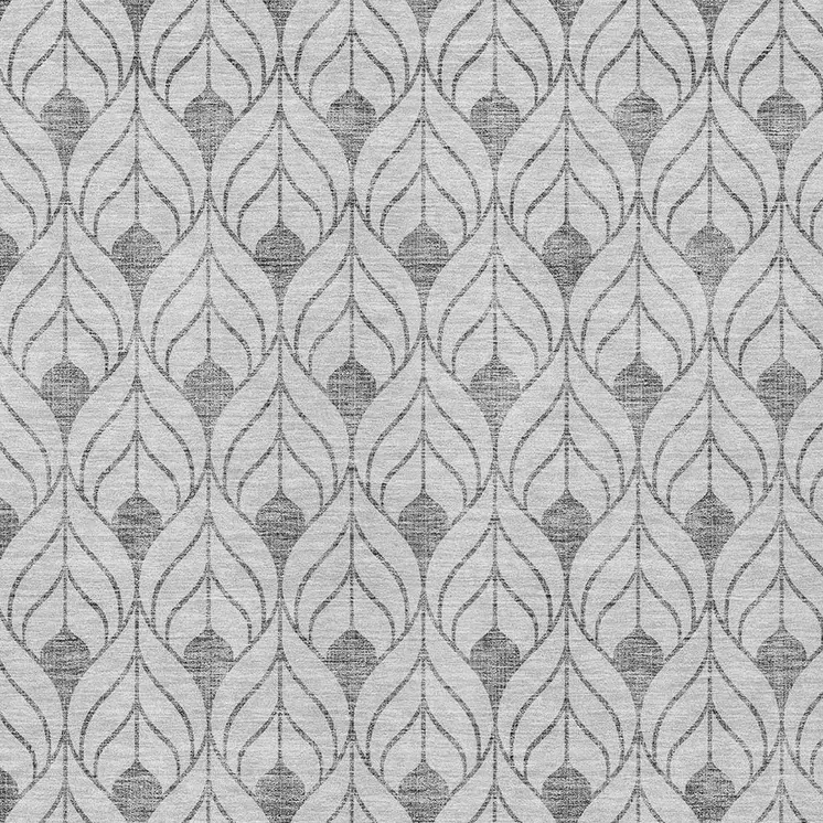 3' X 5' Silver And Gray Geometric Washable Indoor Outdoor Area Rug