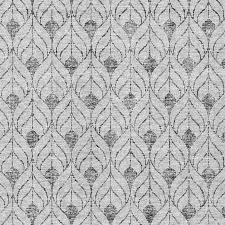 8' X 10' Silver And Gray Geometric Washable Indoor Outdoor Area Rug
