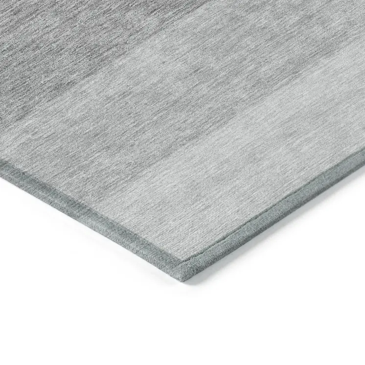 8' X 10' Black And Ivory Ombre Washable Indoor Outdoor Area Rug