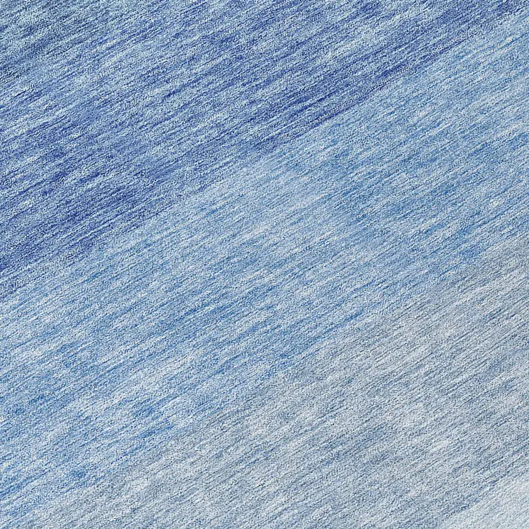 8' Blue And Gray Round Ombre Washable Indoor Outdoor Area Rug