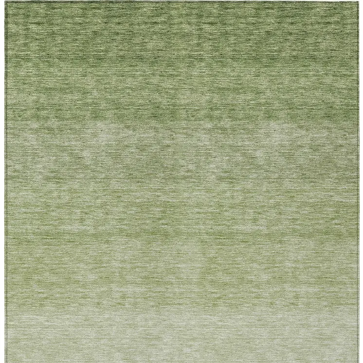 3' X 5' Green And Ivory Ombre Washable Indoor Outdoor Area Rug