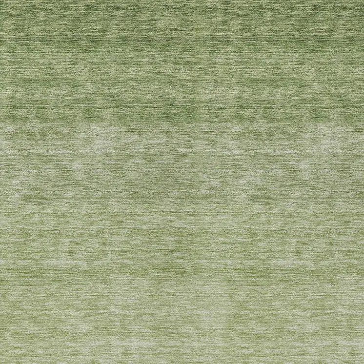 9' X 12' Green And Ivory Ombre Washable Indoor Outdoor Area Rug