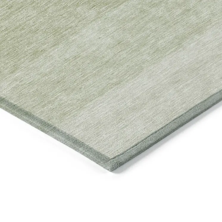 10' X 14' Green And Ivory Ombre Washable Indoor Outdoor Area Rug