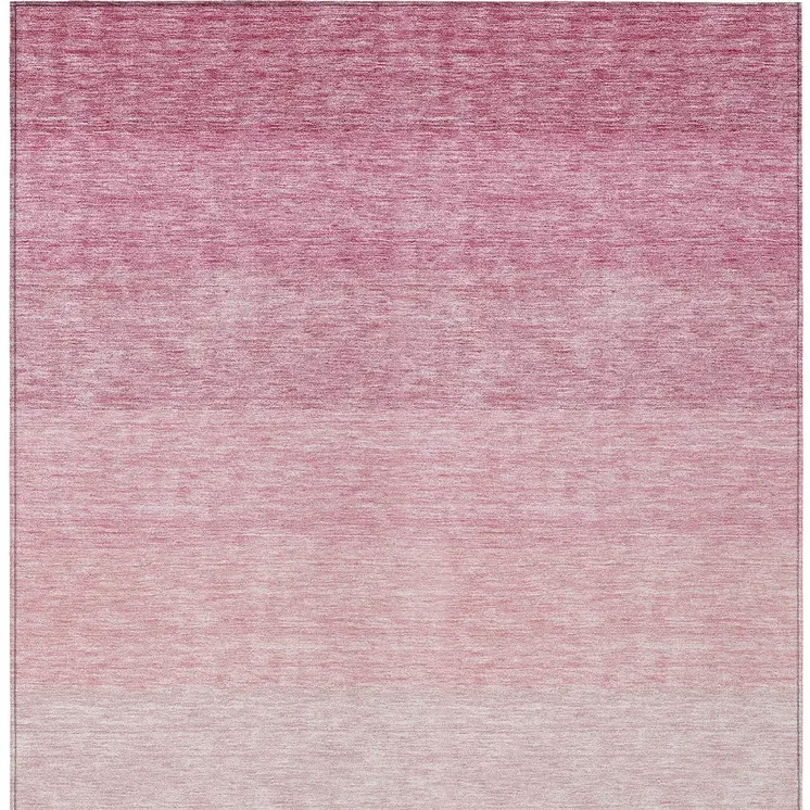 9' X 12' Pink And Ivory Ombre Washable Indoor Outdoor Area Rug