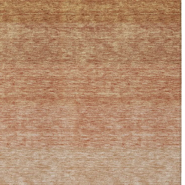 3' X 5' Copper And Beige Ombre Washable Indoor Outdoor Area Rug