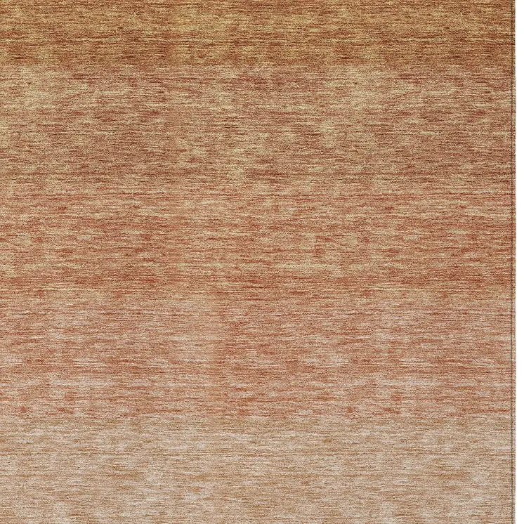 5' X 8' Copper And Beige Ombre Washable Indoor Outdoor Area Rug