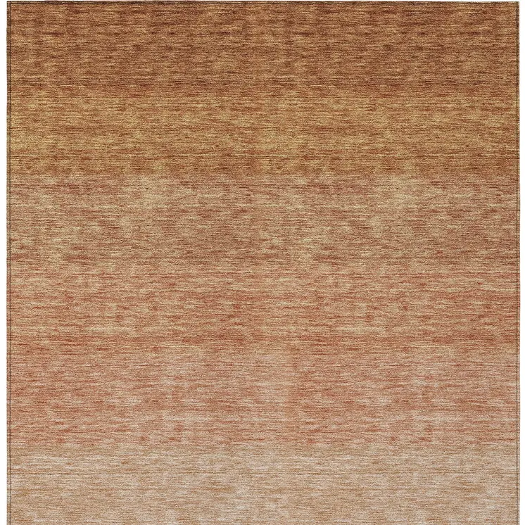 8' X 10' Copper And Beige Ombre Washable Indoor Outdoor Area Rug