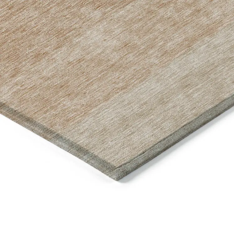 10' X 14' Copper And Beige Ombre Washable Indoor Outdoor Area Rug