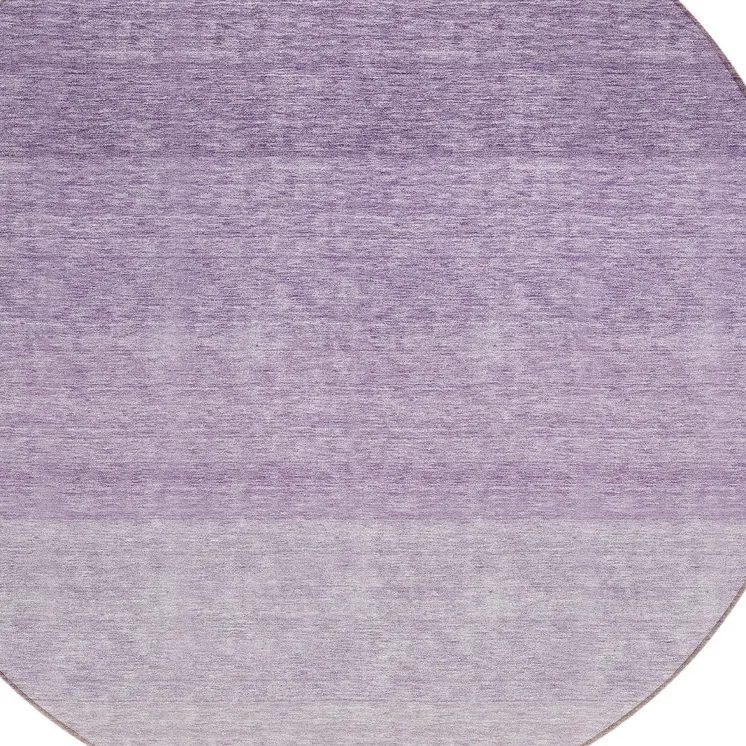 8' Purple And Lavender Round Ombre Washable Indoor Outdoor Area Rug
