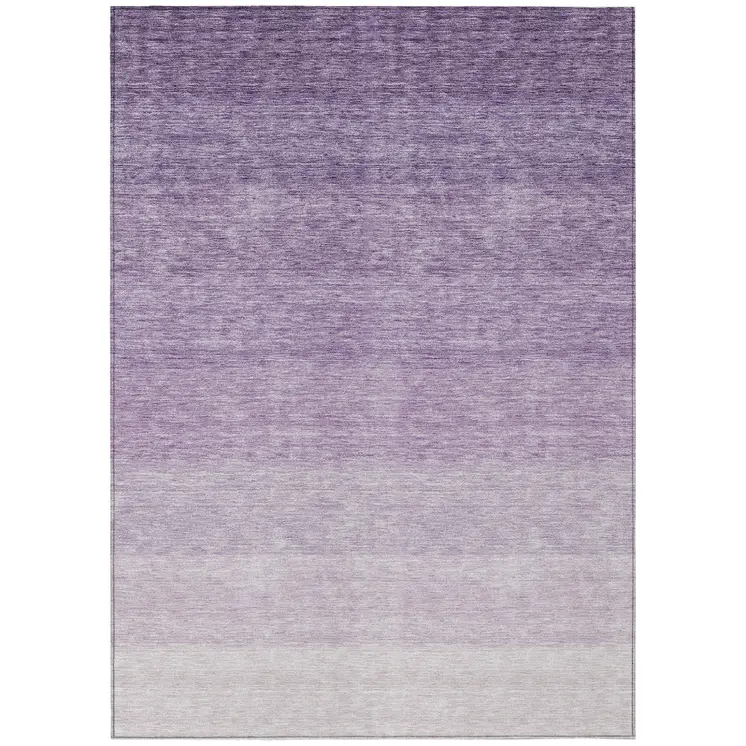 9' X 12' Purple And Lavender Ombre Washable Indoor Outdoor Area Rug