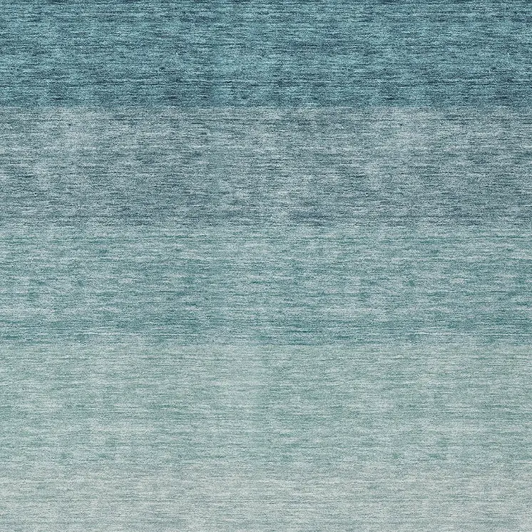 3' X 5' Teal Blue And Ivory Ombre Washable Indoor Outdoor Area Rug