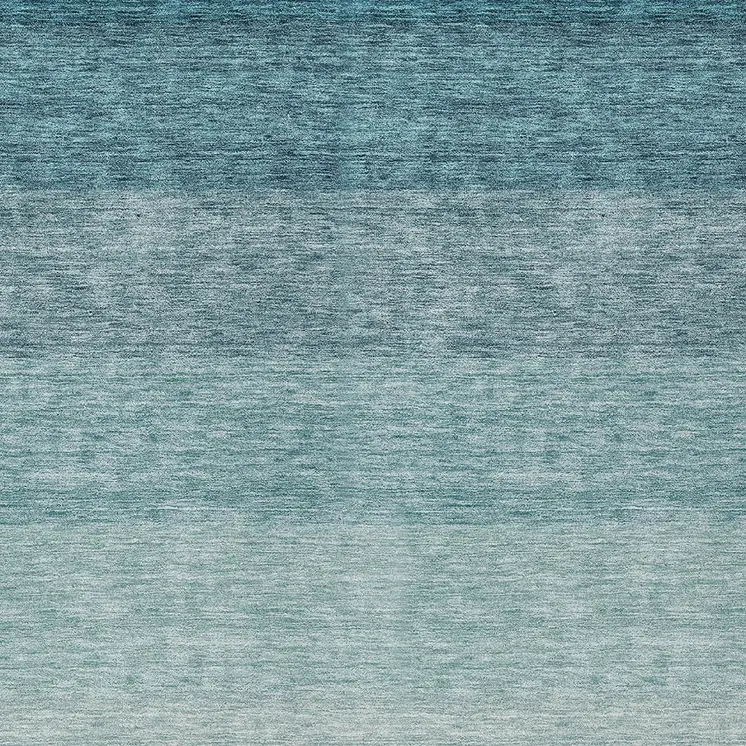 10' X 14' Teal Blue And Ivory Ombre Washable Indoor Outdoor Area Rug