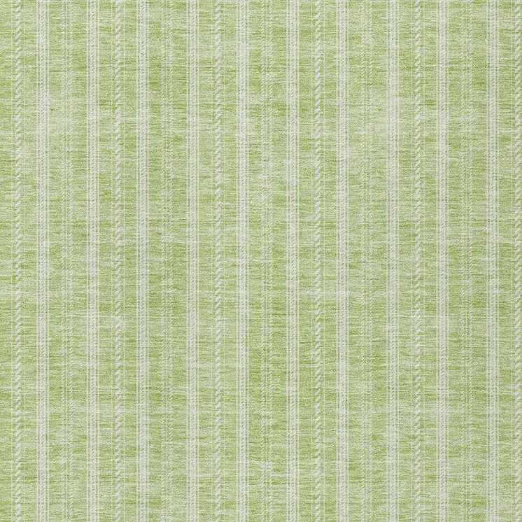 8' X 10' Artichoke Green And Ivory Striped Washable Indoor Outdoor Area Rug
