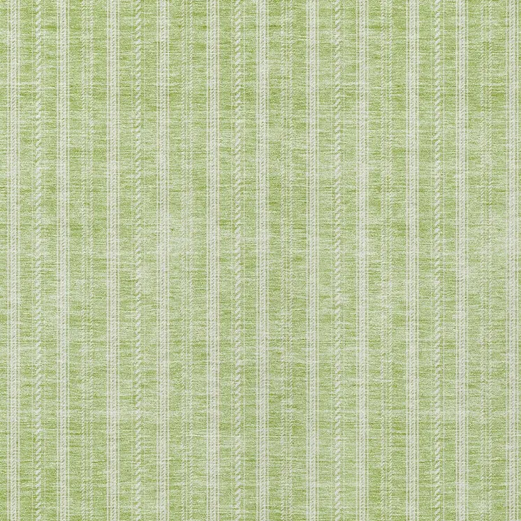 10' X 14' Artichoke Green And Ivory Striped Washable Indoor Outdoor Area Rug
