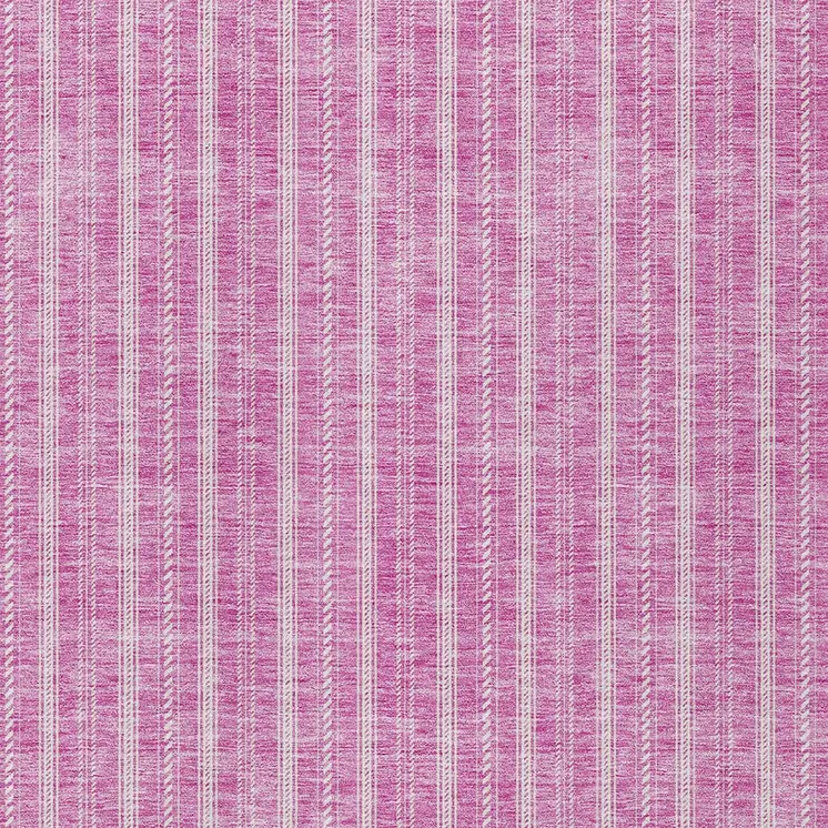 3' X 5' Blush And Ivory Striped Washable Indoor Outdoor Area Rug