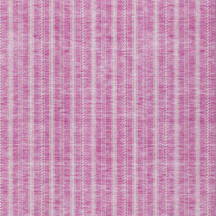 10' X 14' Blush And Ivory Striped Washable Indoor Outdoor Area Rug