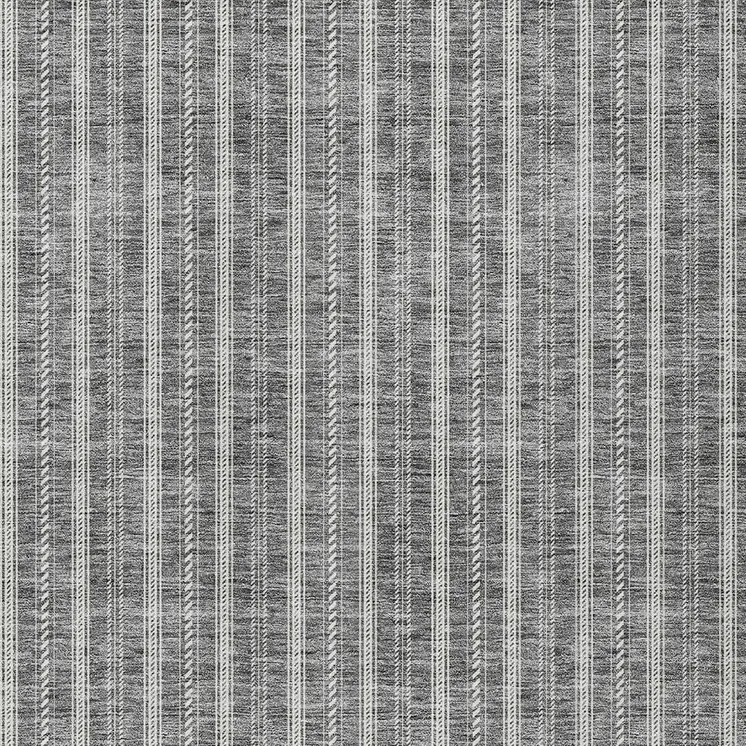 3' X 5' Gray And Ivory Striped Washable Indoor Outdoor Area Rug