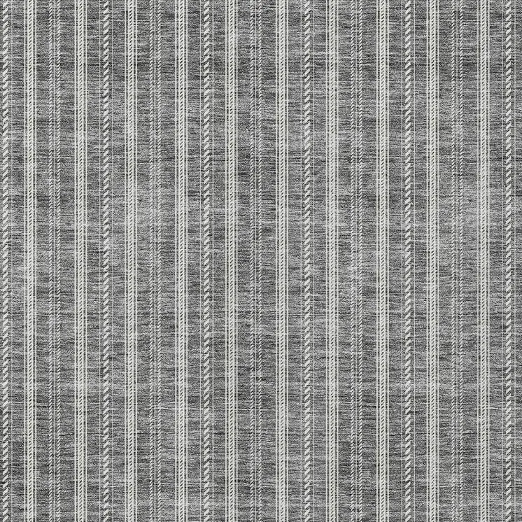 5' X 8' Gray And Ivory Striped Washable Indoor Outdoor Area Rug