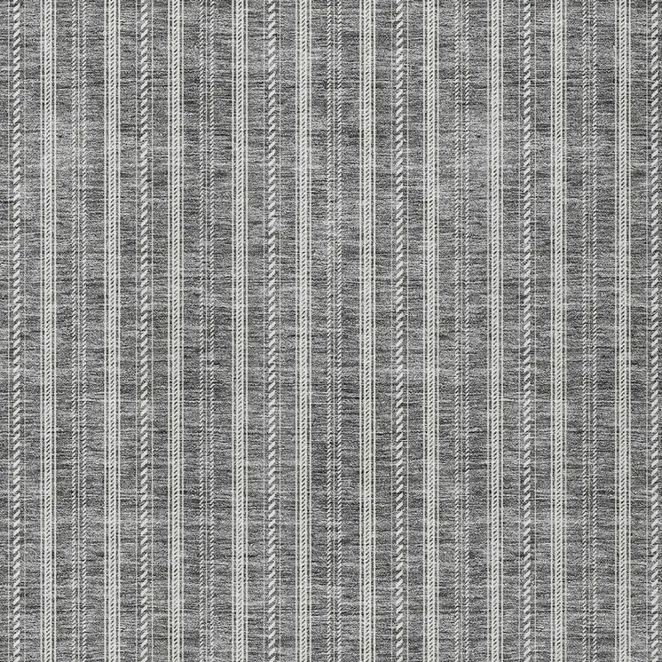 8' X 10' Gray And Ivory Striped Washable Indoor Outdoor Area Rug