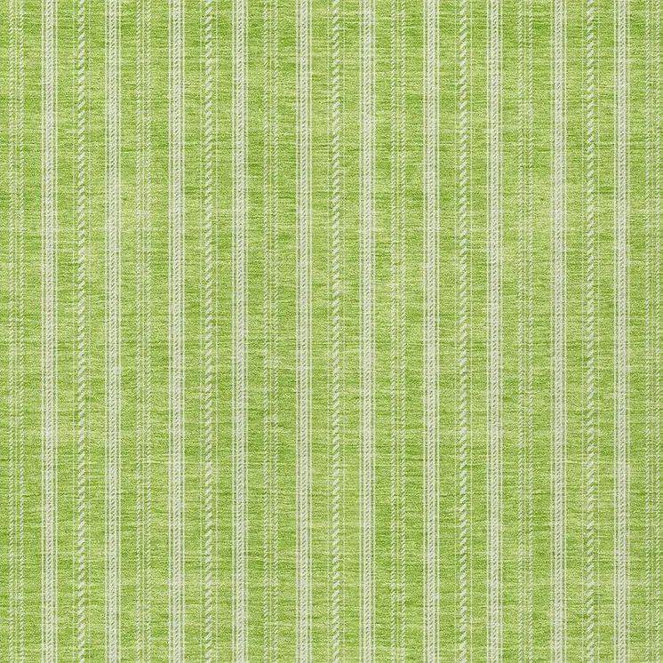 8' X 10' Lime Green And Ivory Striped Washable Indoor Outdoor Area Rug