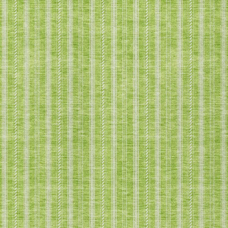 9' X 12' Lime Green And Ivory Striped Washable Indoor Outdoor Area Rug