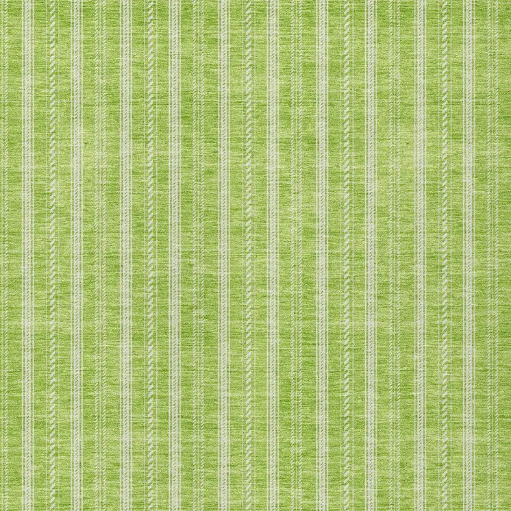 10' X 14' Lime Green And Ivory Striped Washable Indoor Outdoor Area Rug