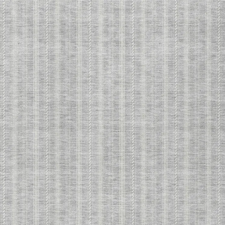 3' X 5' Silver And Ivory Striped Washable Indoor Outdoor Area Rug