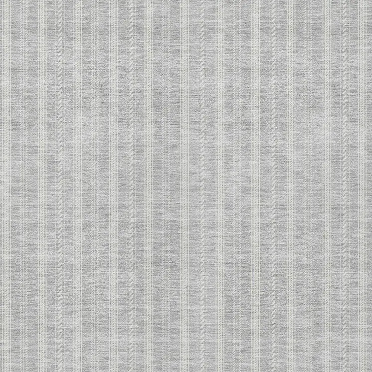 8' X 10' Silver And Ivory Striped Washable Indoor Outdoor Area Rug