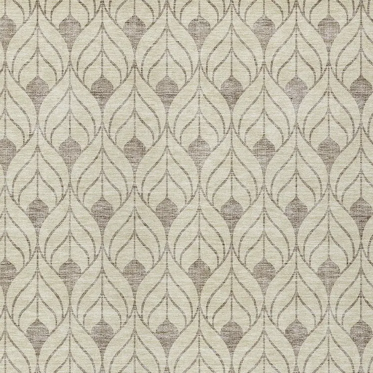 8' X 10' Beige And Taupe Geometric Washable Indoor Outdoor Area Rug