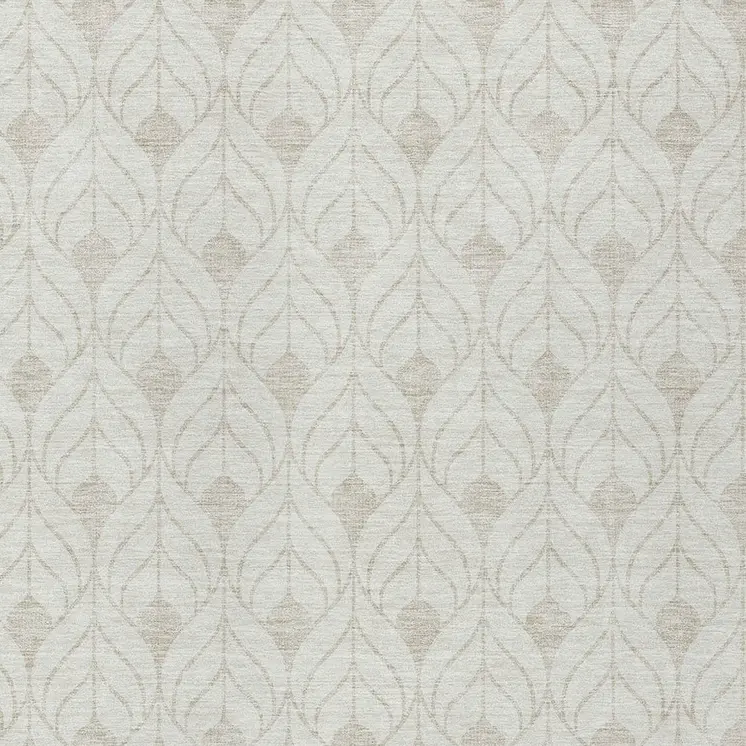3' X 5' Ivory And Beige Geometric Washable Indoor Outdoor Area Rug