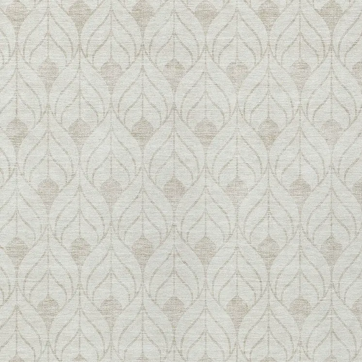 5' X 8' Ivory And Beige Geometric Washable Indoor Outdoor Area Rug