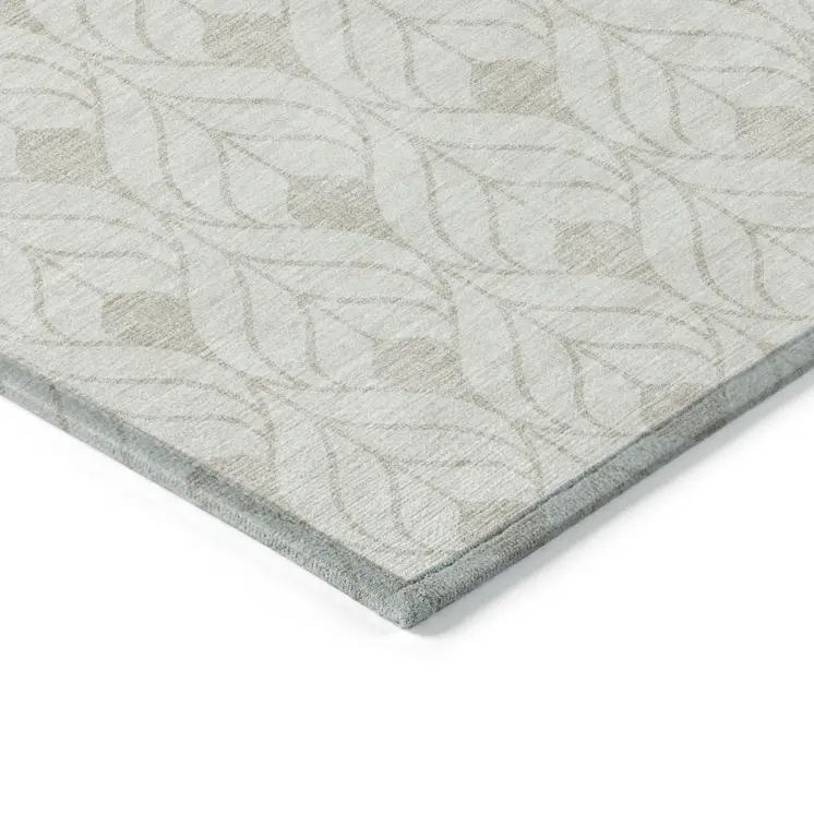 8' X 10' Ivory And Beige Geometric Washable Indoor Outdoor Area Rug