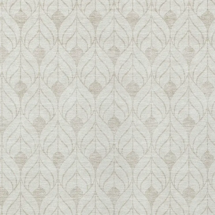 9' X 12' Ivory And Beige Geometric Washable Indoor Outdoor Area Rug