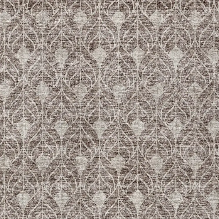 10' X 14' Taupe And Beige Geometric Washable Indoor Outdoor Area Rug